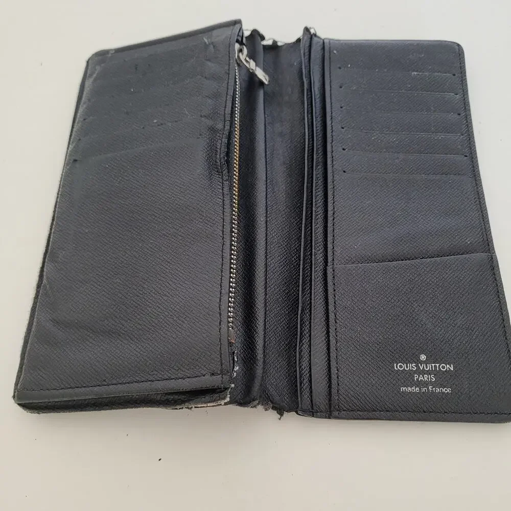 Vintage Louis Vuitton Damier Graph Wallet Black Bi-Fold Large Authentic Check